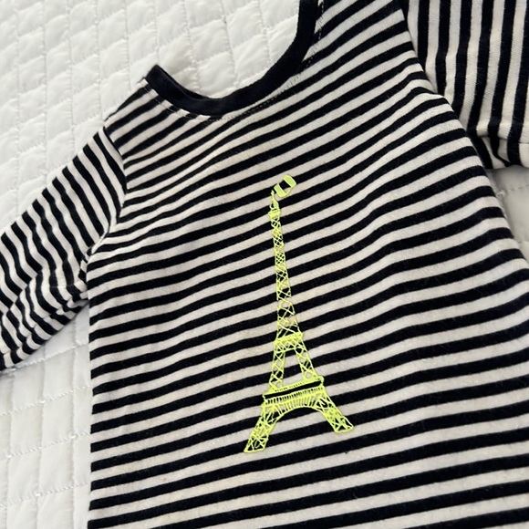 Jacadi Eiffel Tour Striped Top Navy & White size 6 months - Picture 2 of 5